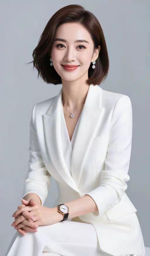 职业女性，西服套装。现代雅韵，职场华章。优雅从容，自信满满。聪明智慧，内外