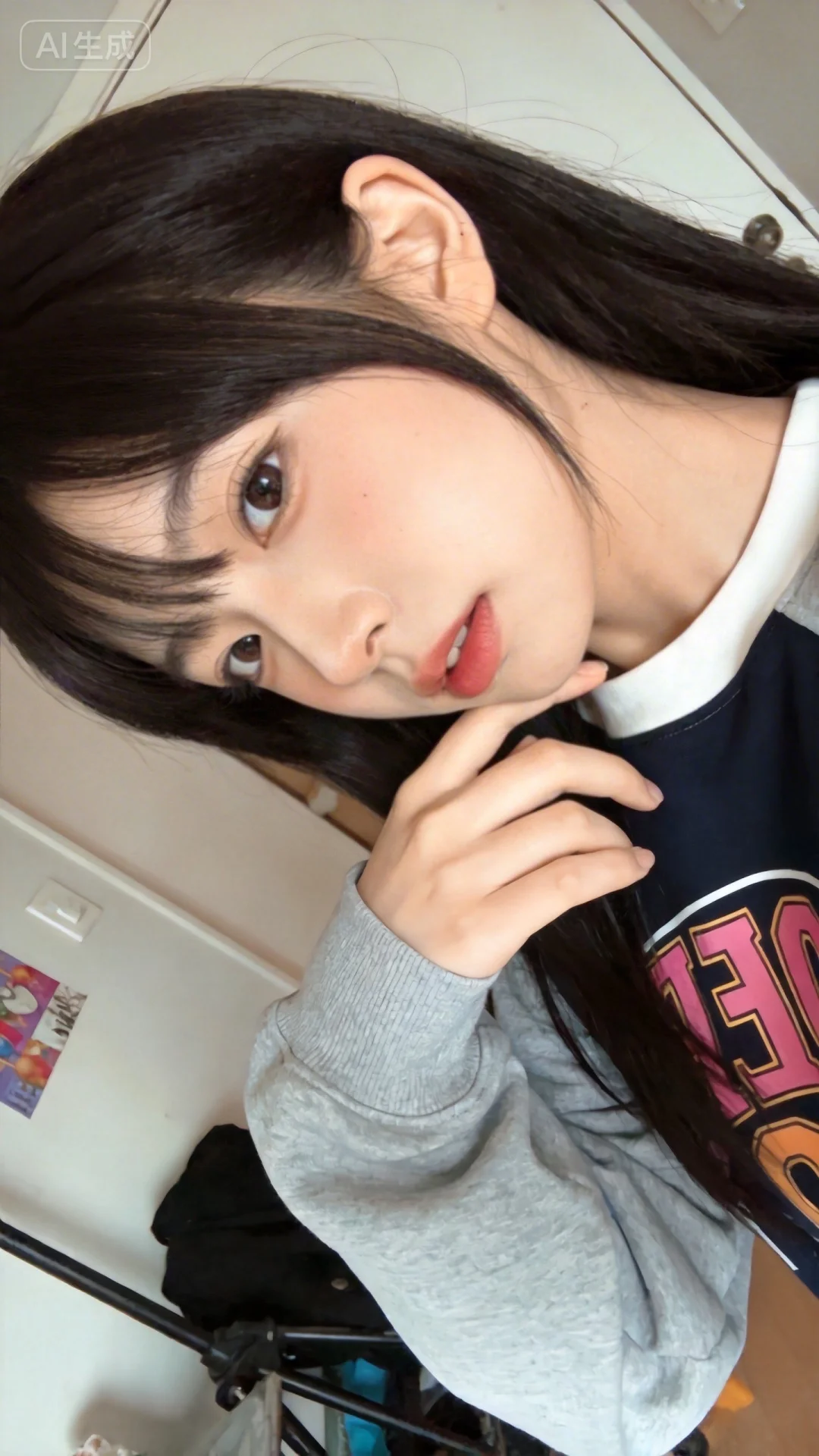 一位模样可爱的女生，构图随意却尽显生活中的绚丽日常，人像摄影，日常快照...