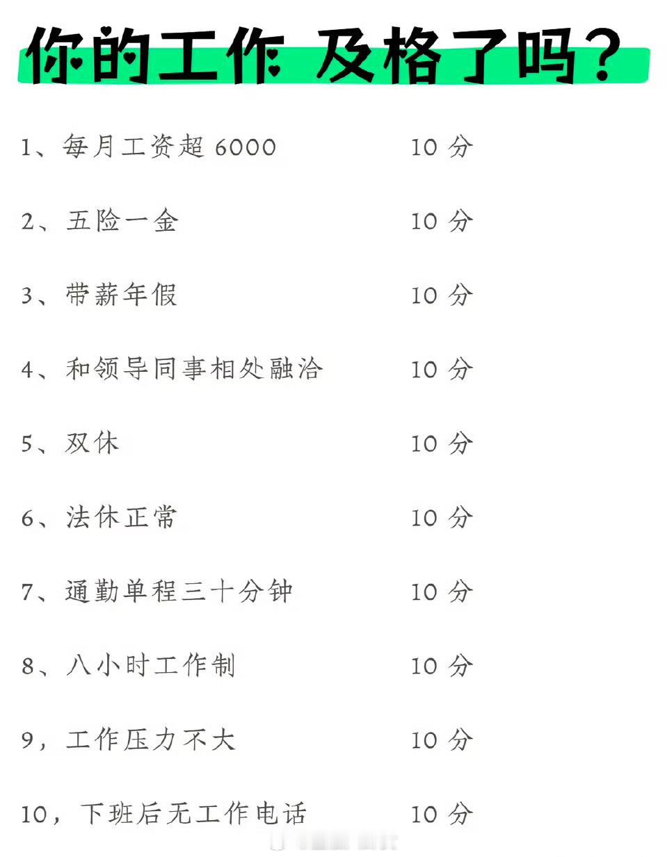 你的工作，及格了吗？