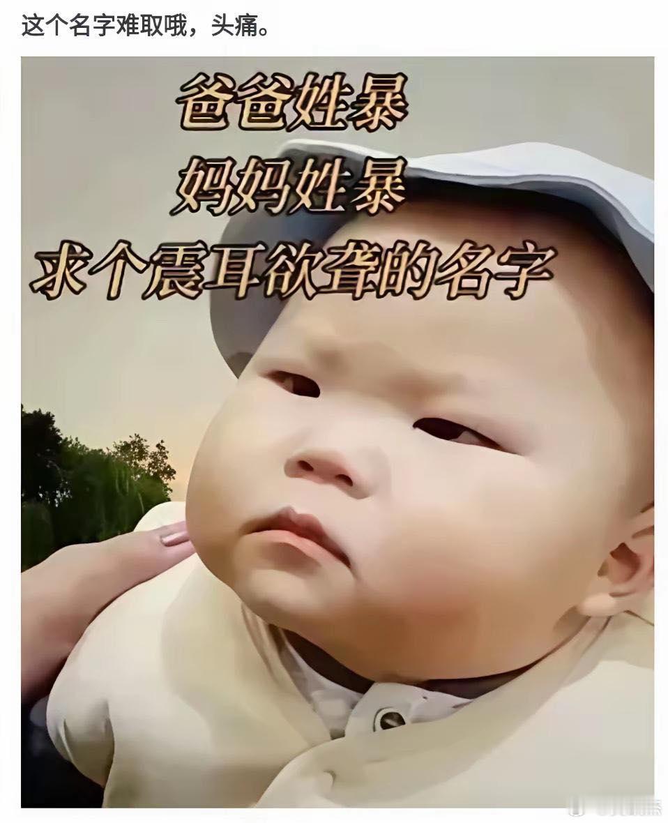 小孩爸爸妈妈都姓暴，求给小孩取一个震耳欲聋的名字。你们觉得可以叫啥？