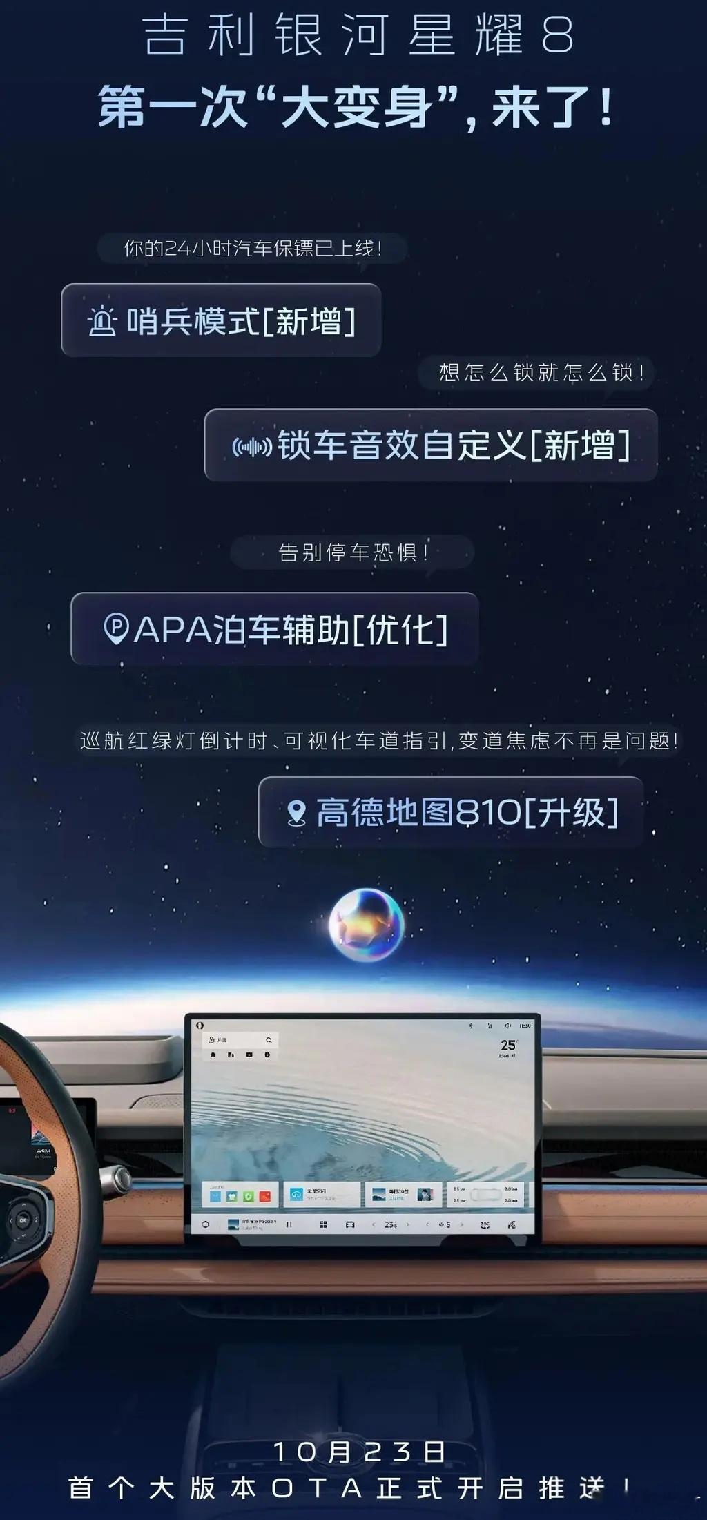 吉利银河星耀8OTA正式推送！吉利银河吉利银河星耀8吉利银河星耀8天生耀强​