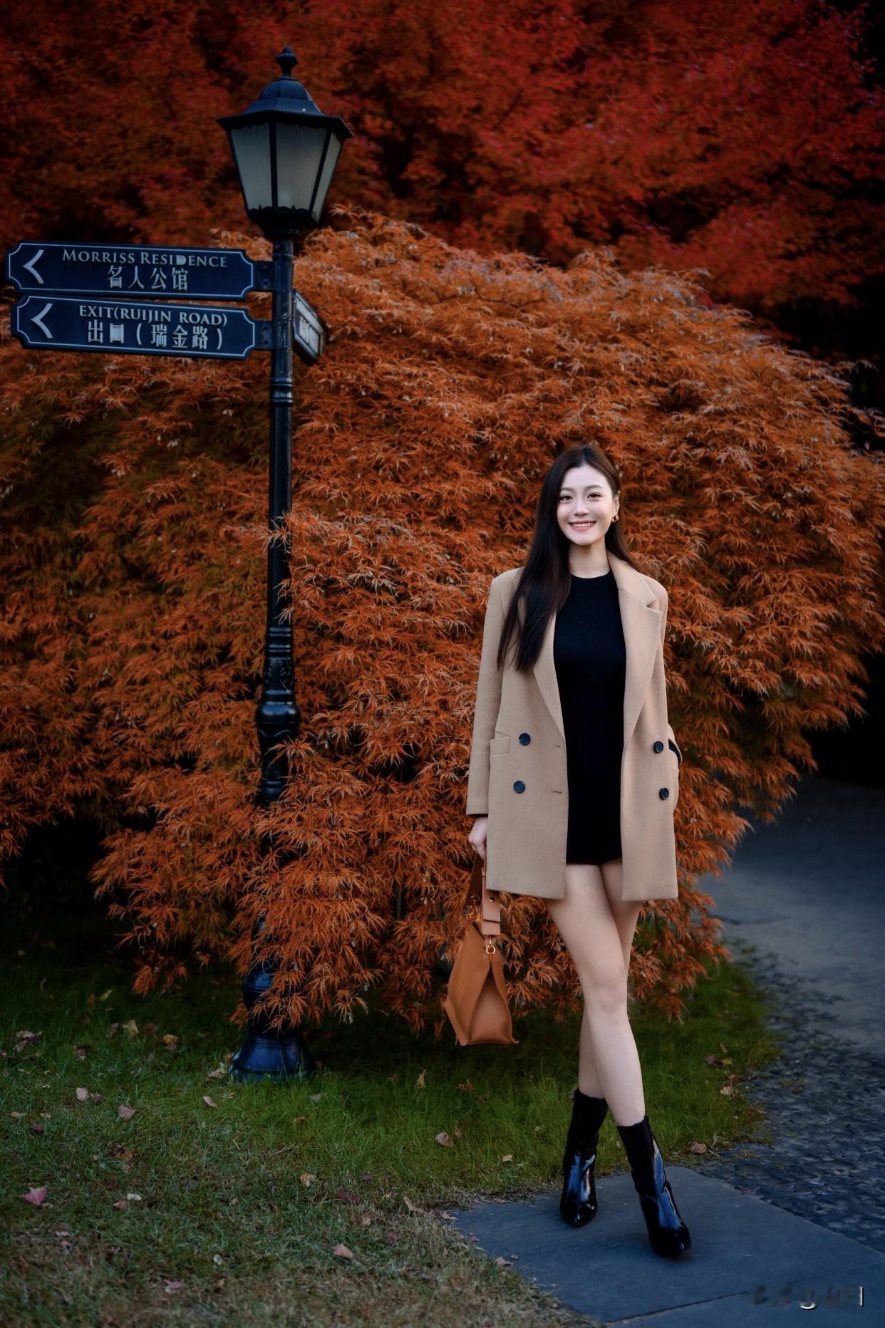 女装穿搭分享推荐秋风起，落叶舞，美人笑。