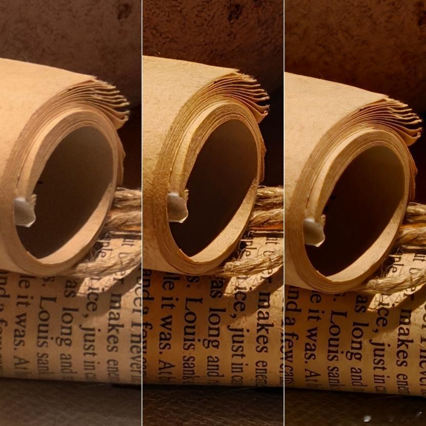 下面这张对比图，是三台手机拍摄的样张放大的效果，你们给排个序？