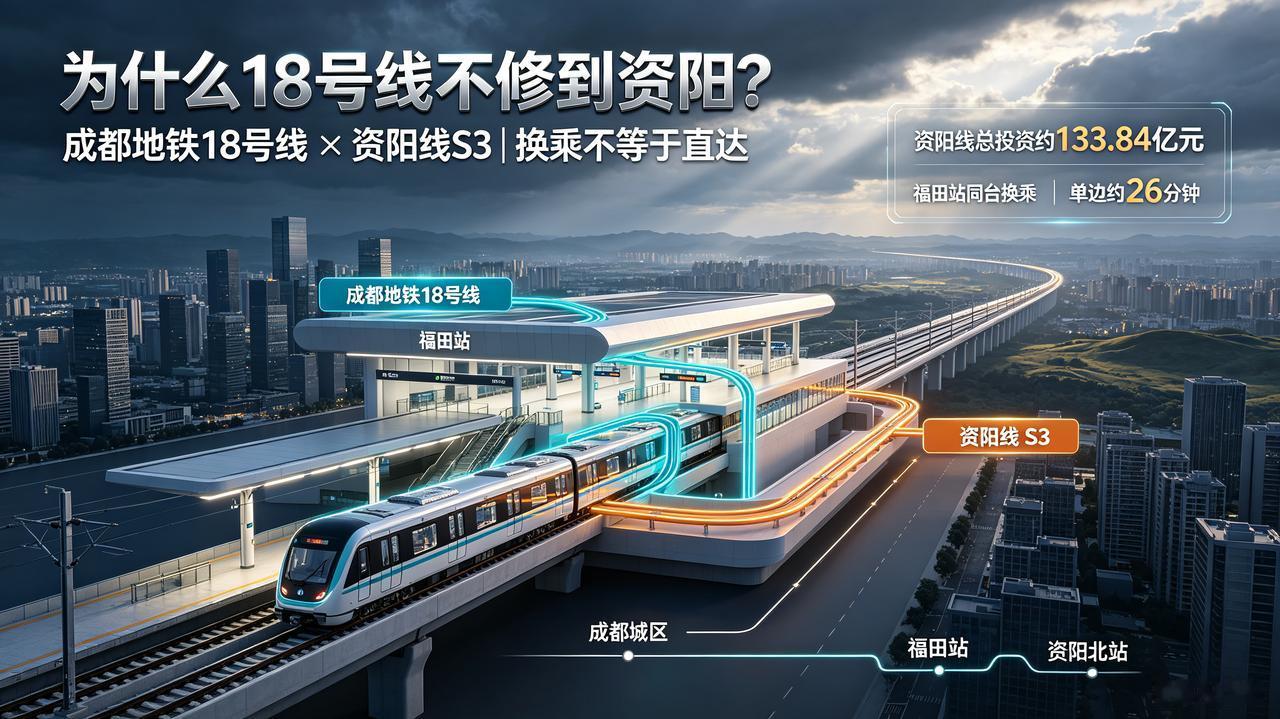 总投资133.84亿！为何地铁18号线不修到资阳？跨市出行真相是什么？我平