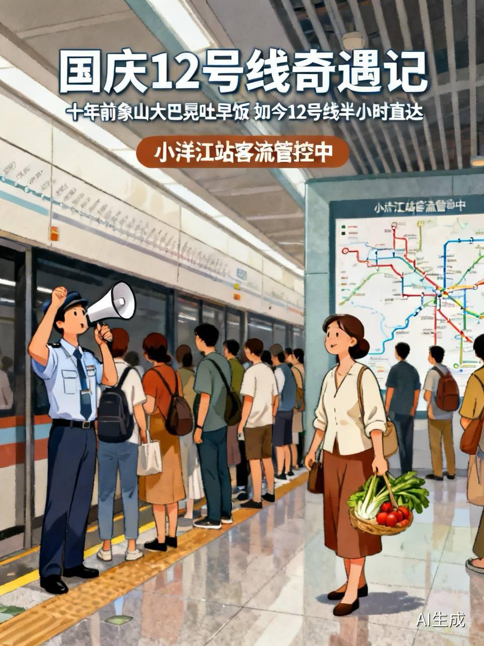国庆第一天，我差点把12号线坐成了“老友重逢会”。十年没去象山了，上次还是坐