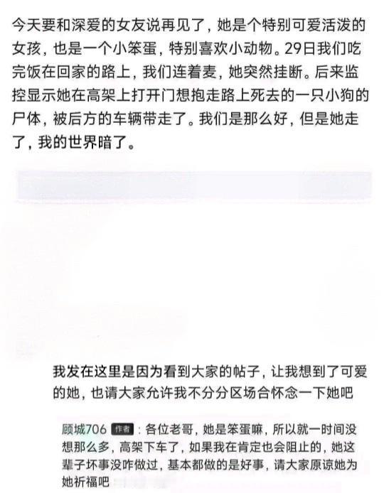 女朋友笨蛋可爱，高速下车，被带走。这几个词是怎么联系到一起的