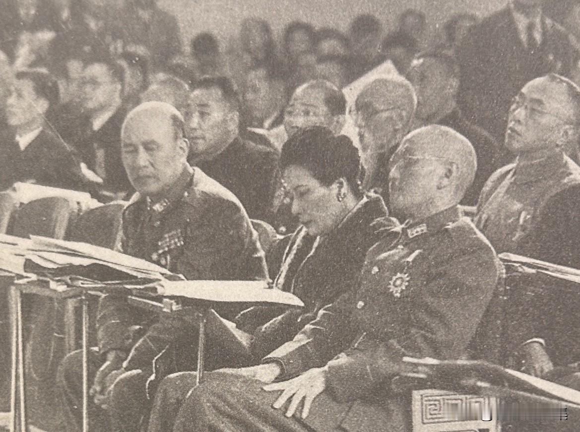 【老照片背后的故事130】1946年11月15日，南京，白崇禧（前排左）与蒋介