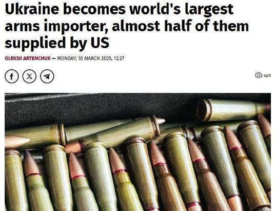 根据<em>斯德哥尔摩国际和平研究所</em>的报告，乌克兰在2020-2024年全球主要类型武器