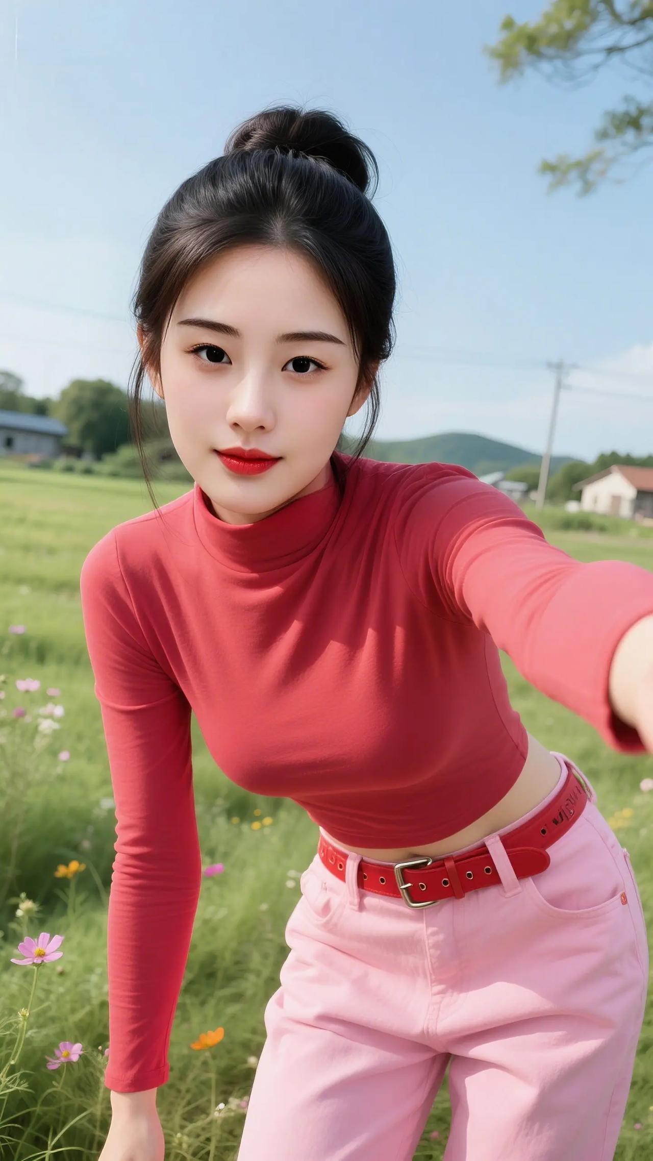  红粉配的快乐，是大自然给的背景板🎀