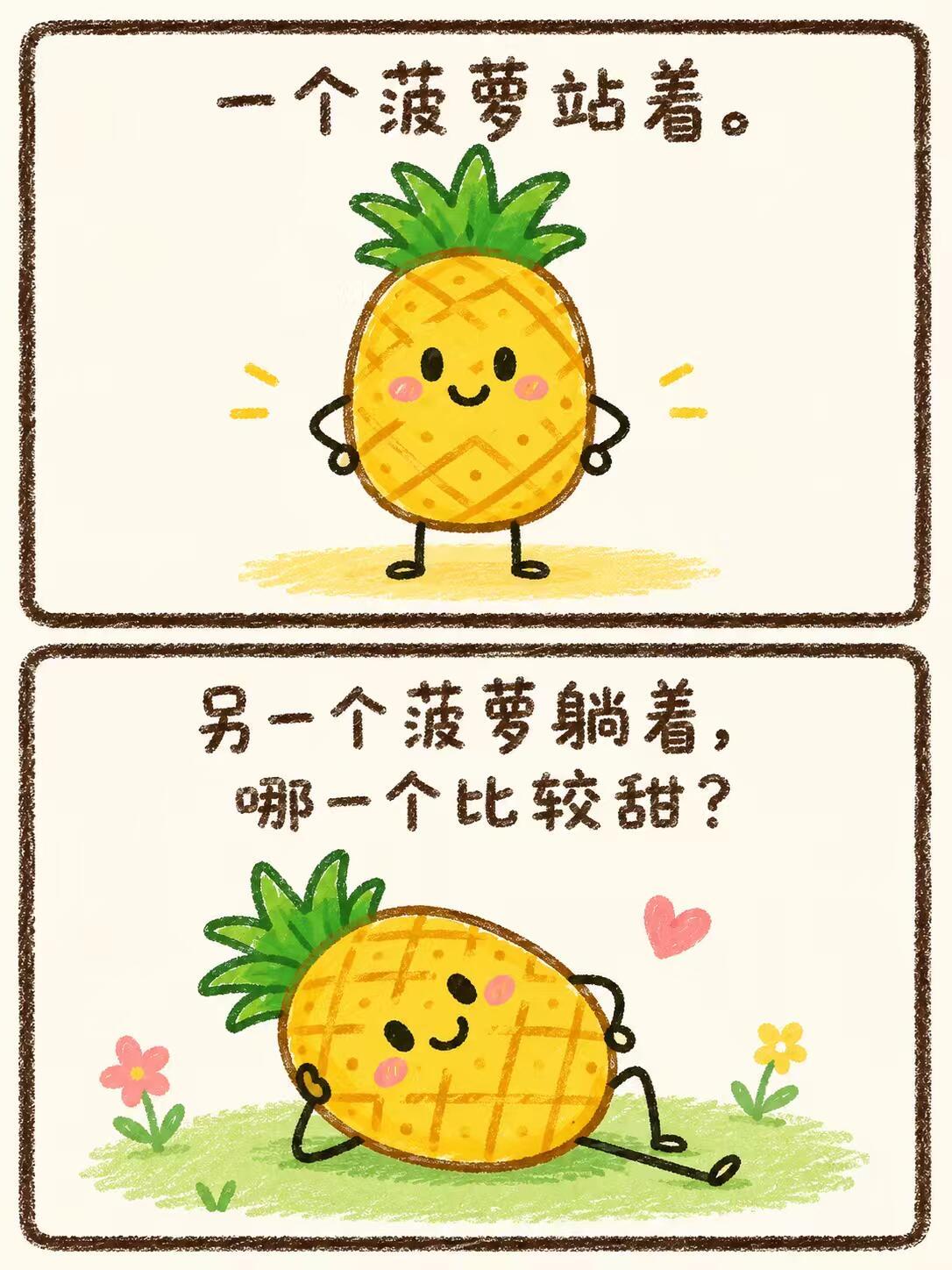 哈哈冷笑话🤔哪个菠萝更甜？冷笑话脑洞大开有点离谱但合理呀生活需要幽