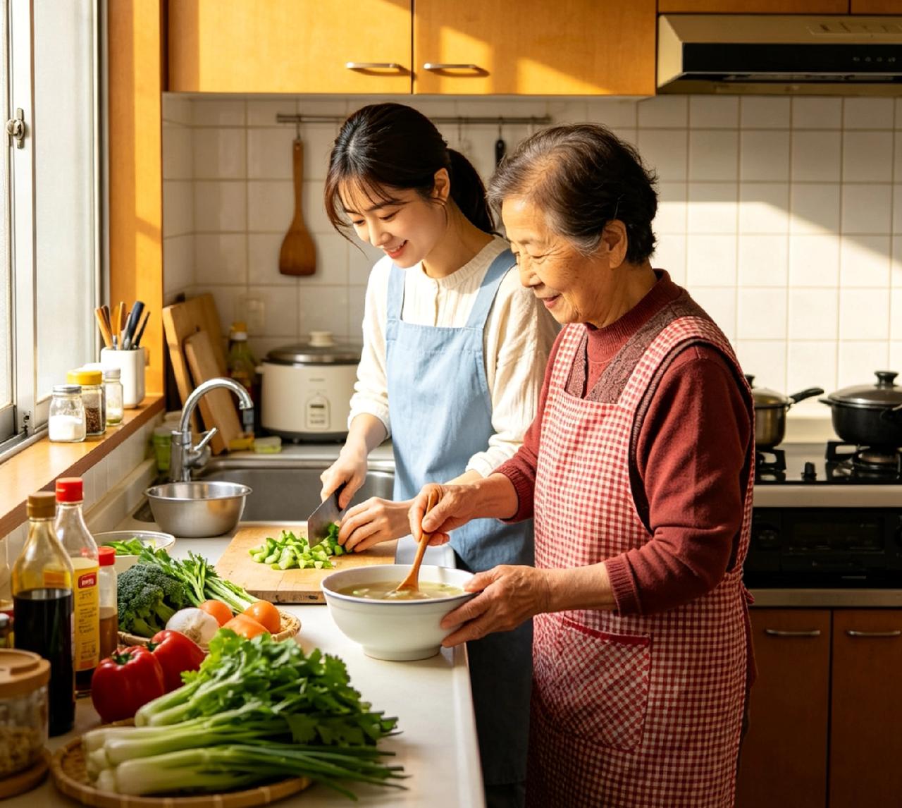 这个周末不是很忙，我安心在家做饭。午饭时，我提出晚上到婆婆家里“蹭饭”，合伙人