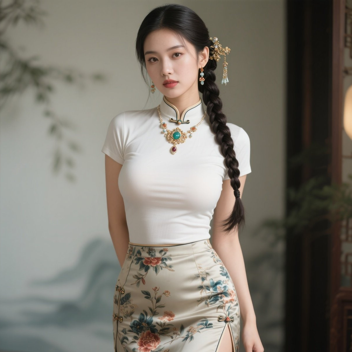 旗袍佳人韵无双，丰腴曲线最痴狂