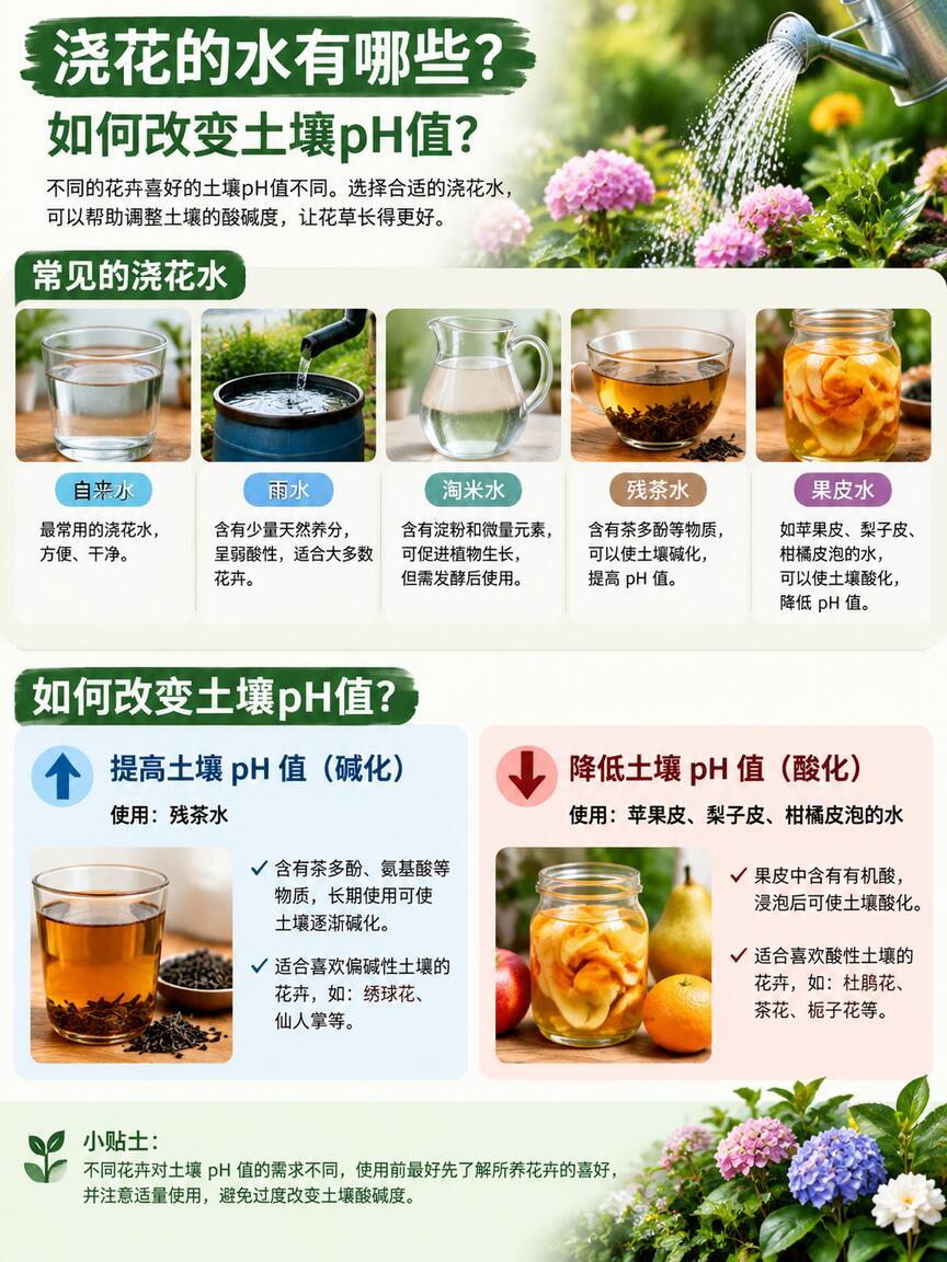 浇花的水有哪些？如何改变土壤pH值？花卉绿植养护月季养护