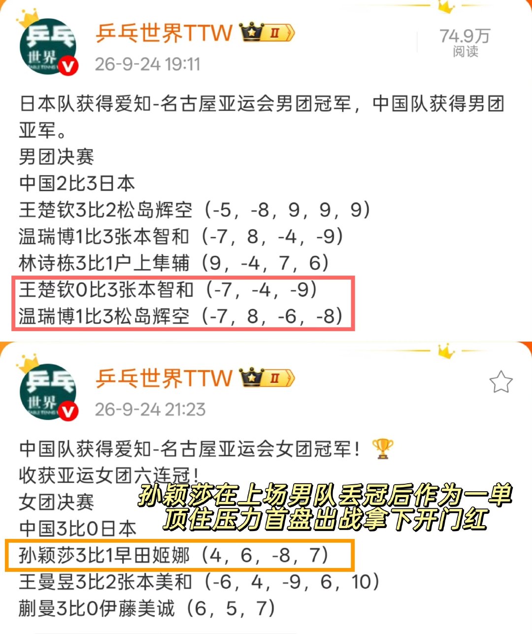 孙颖莎就只能一个人在CTTA这个魔窟里无声求助，她的呐喊声根本没人可以听见，恶魔们要捂嘴，而恶魔们就