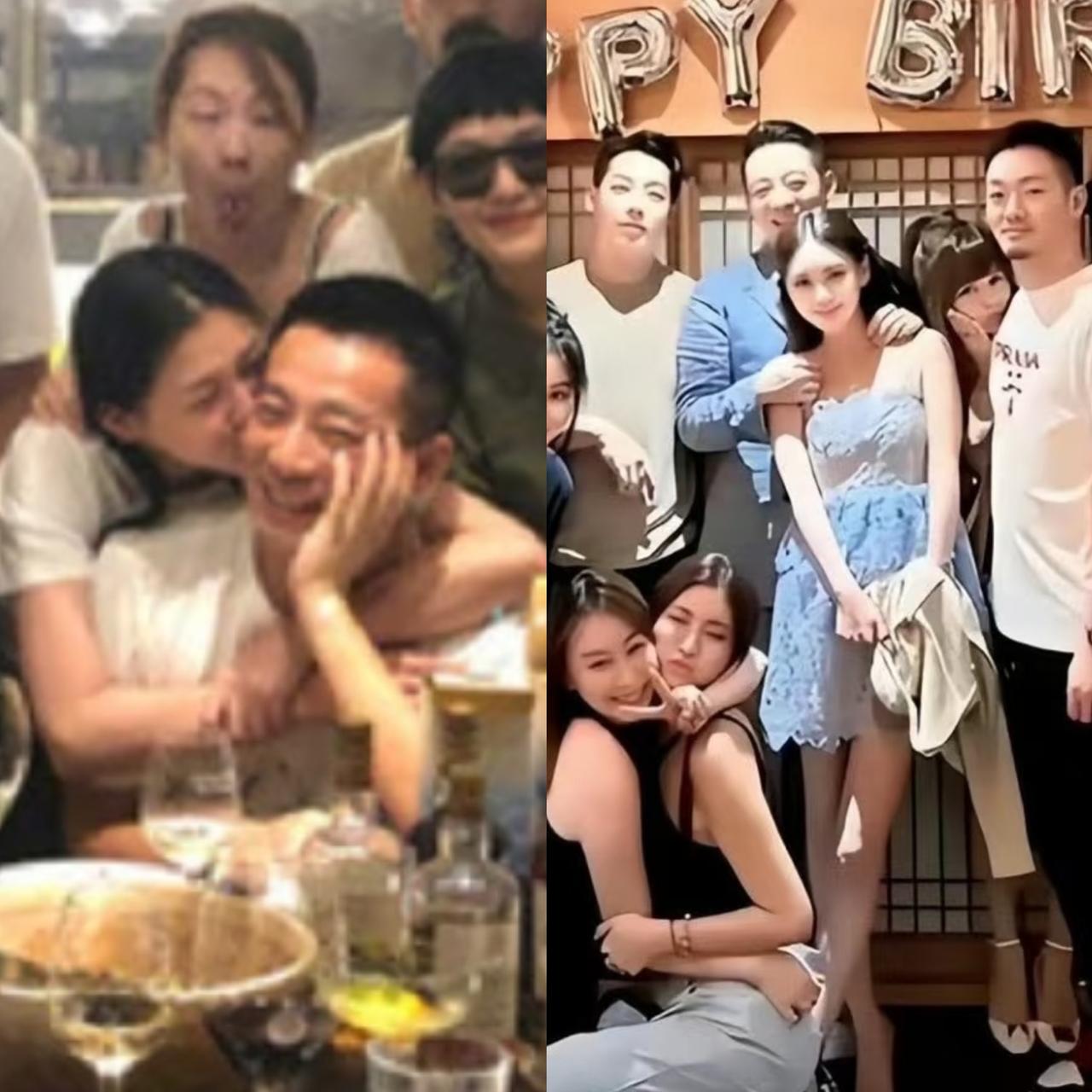 同样是举办生日派对，只是时间不同、身边的伴侣也从大S换成了马筱梅。对比两组画面能