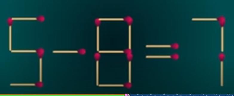 来挑战啦！看这火柴棒拼成的\5-8=7\，等式明显“闹脾气”不成立～