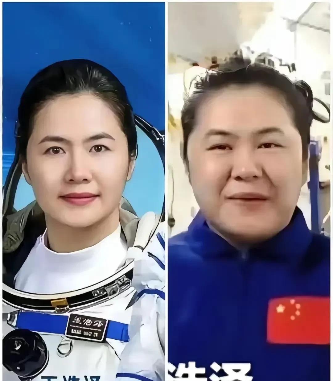 #太空环境对航天员有哪些影响#女航天员王浩泽去太空出差回到地面半年，王浩泽外形
