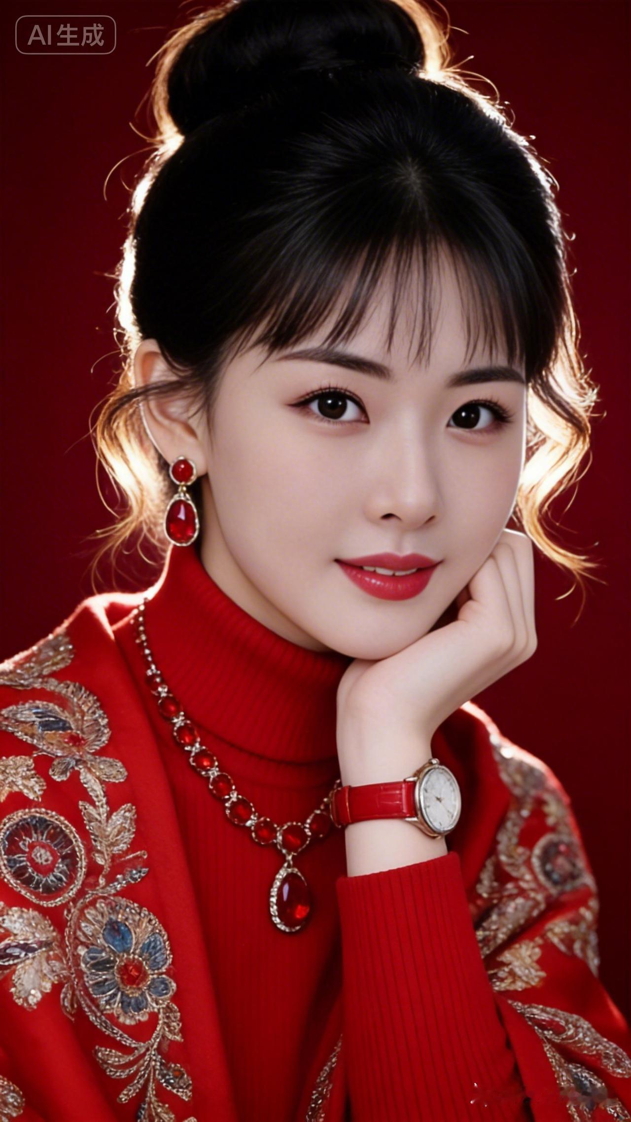 优雅红衣，复古珠宝，尽显东方韵味！💄💎✨