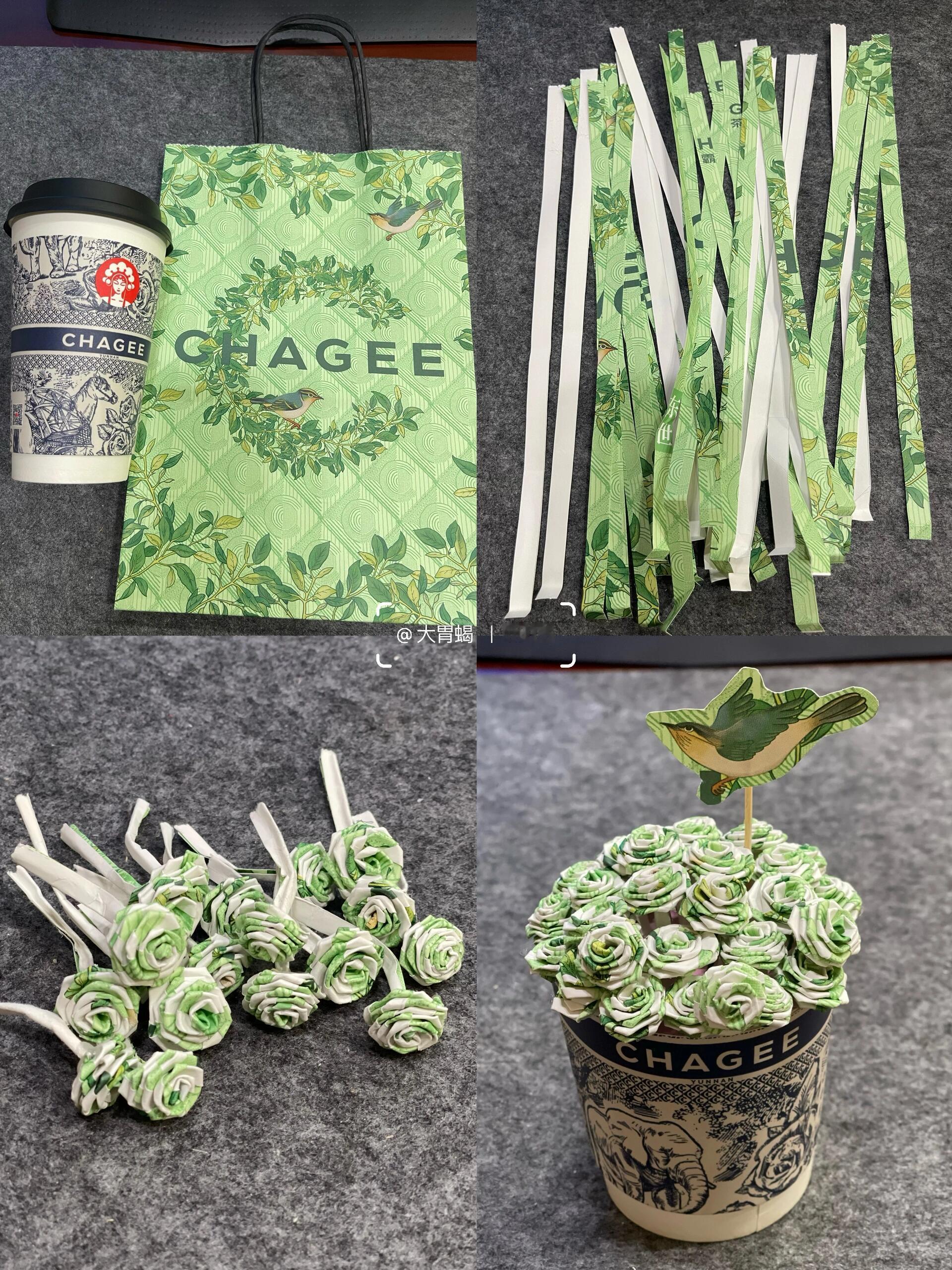 DIY｜今天的鱼就摸到这里折玫瑰花有点废手！！但手工使我快乐桌面mini抱抱桶g