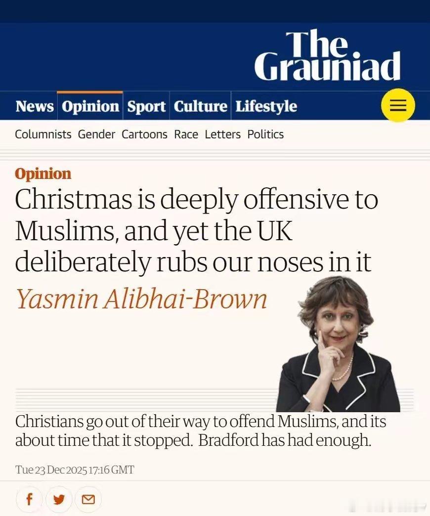 在西欧过圣诞节都很不“政治正确”，甚至是“危险”的。英国《卫报》23号发布文章：