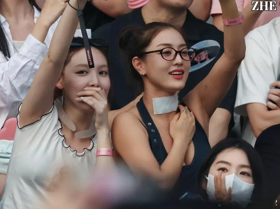爱豆露天看Blackpink演唱会前后两排爱豆的穿搭很有温度差​​​