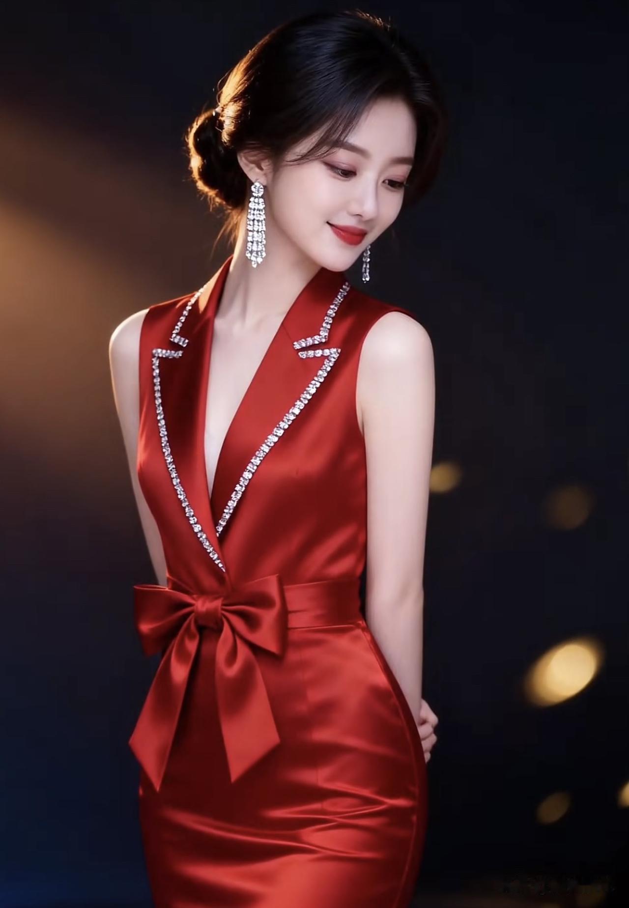 优雅红裙，闪耀珠宝，尽显迷人魅力！💃✨气质红裙女温婉红裙气质红裙穿搭温婉
