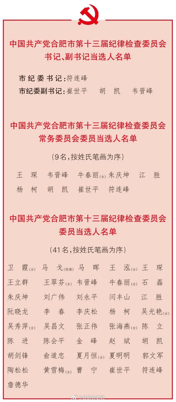 合肥市选出新一届市委、市纪委领导班子​​​