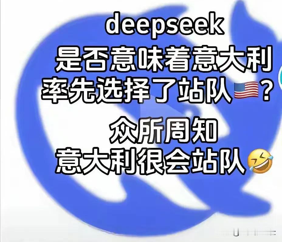 意大利傻眼了，投名状交沟里去了。DeepSeek才刚出来，就被意大利强制下架，