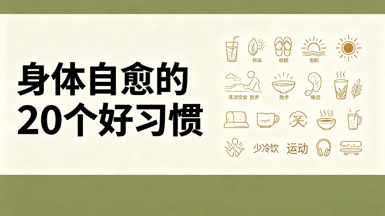 身体自愈的20个好习惯，坚持下来小病全消散①坚持每日规律喝水，补足身体水
