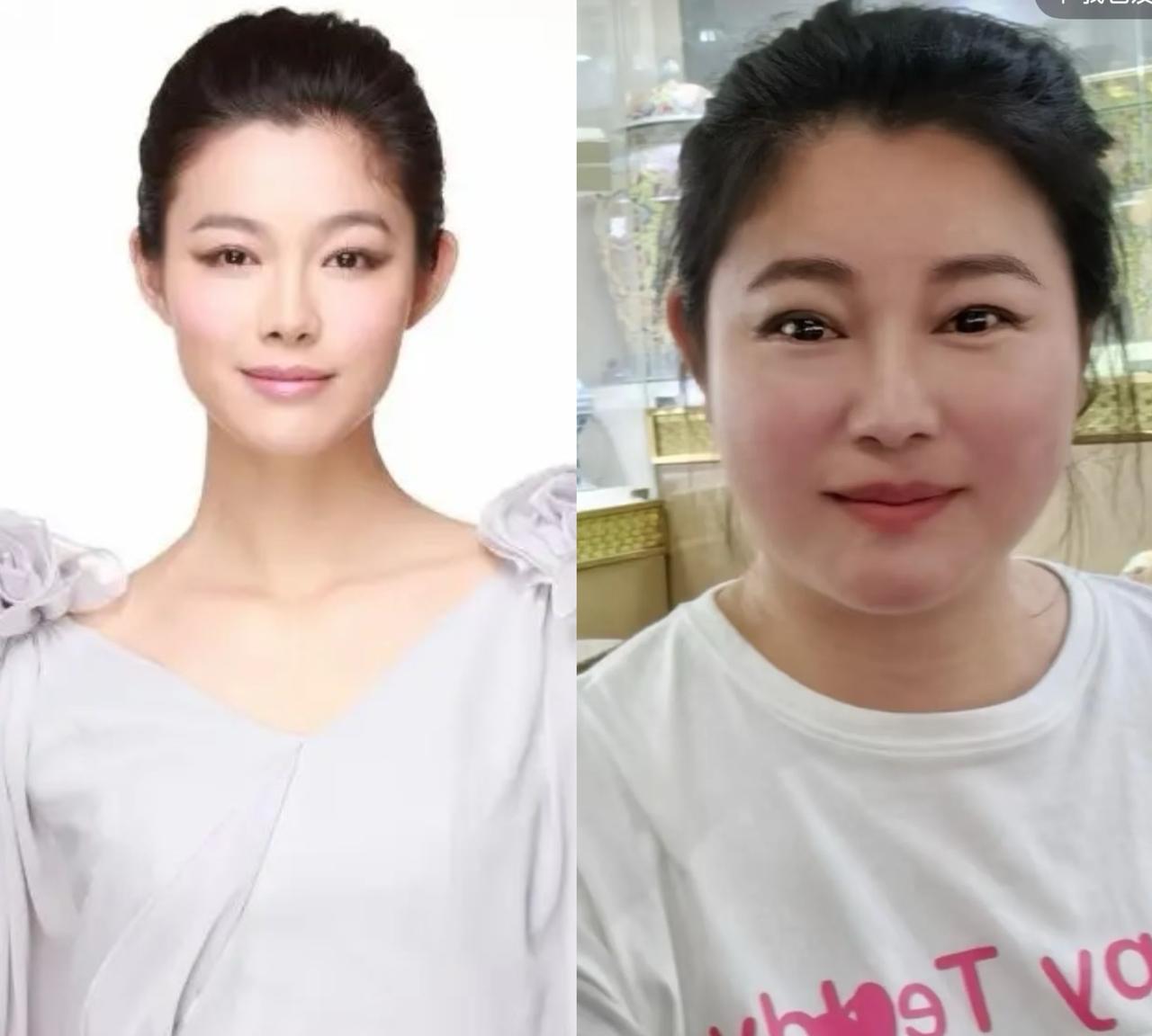 曾经的“岩女郎”于娜，如今已不再是当年那个清瘦的模样！[比心]最近，一组44岁