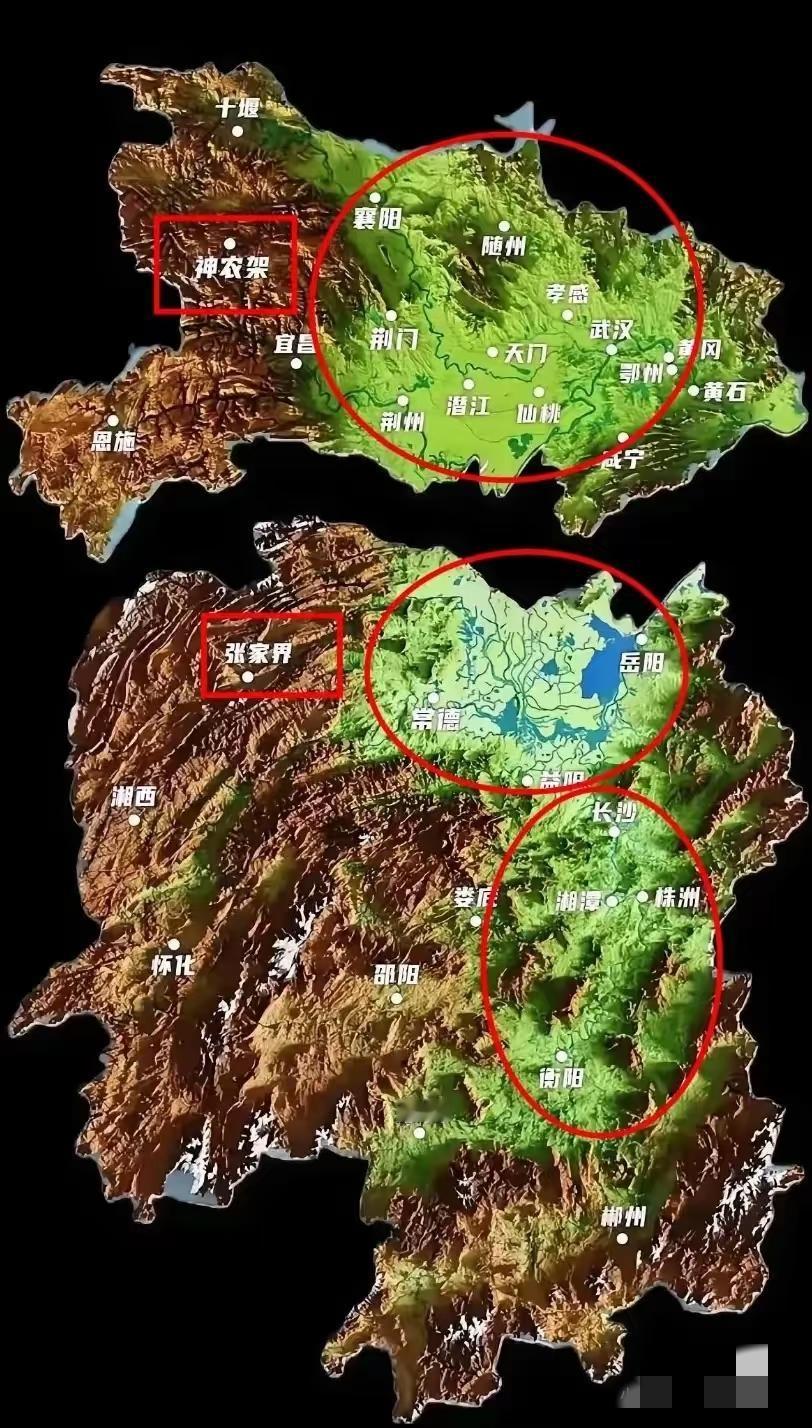 湖南和湖北的地形谁的更好一点?湖北的平原相对较多一点,但水域较少!湖南的平