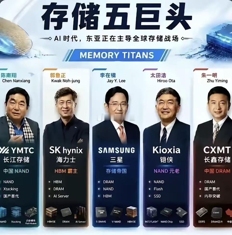 存储五巨头。存储芯片之王
