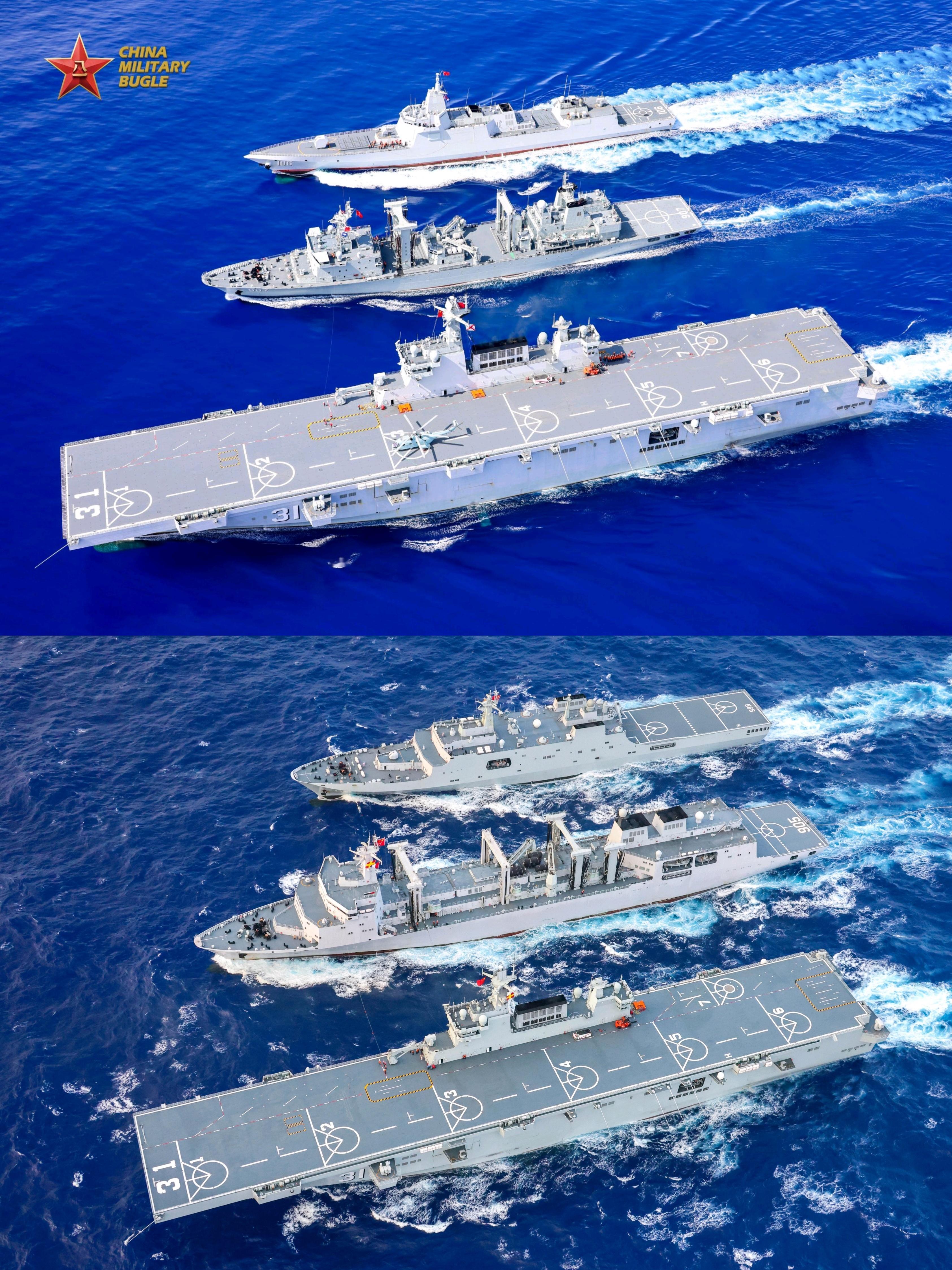 航拍视角下的075编队多来点，看不够烽火问鼎计划中国海军