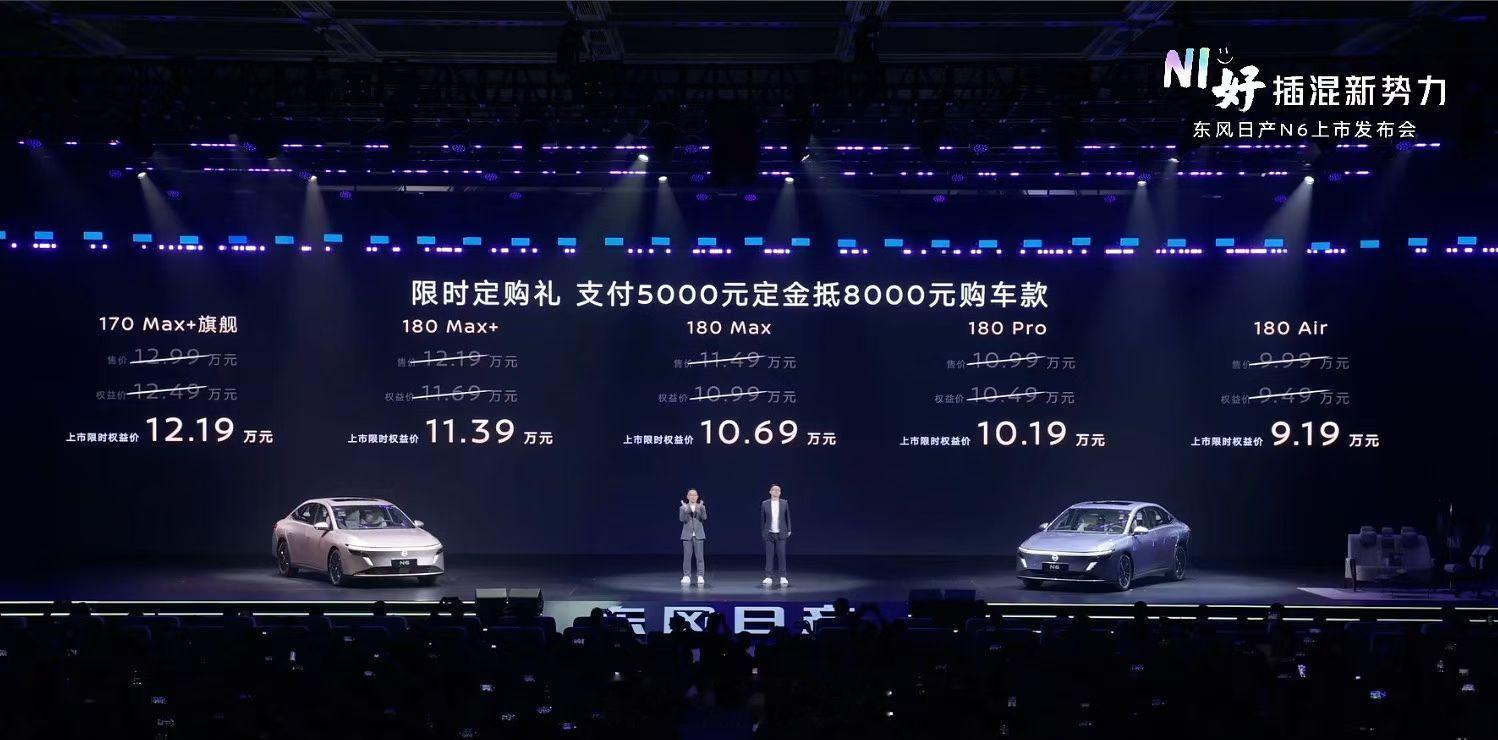 你看，现在发布会的价格已经得划两道线了东风日产N6的价格9.19万元起产品力咋样