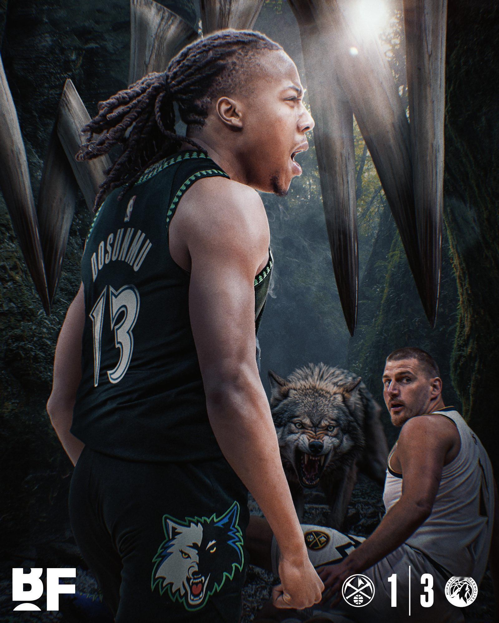 3-1！！首轮G4！森林狼112-96战胜掘金！非常惨烈的一场比赛，迪温琴佐跟腱