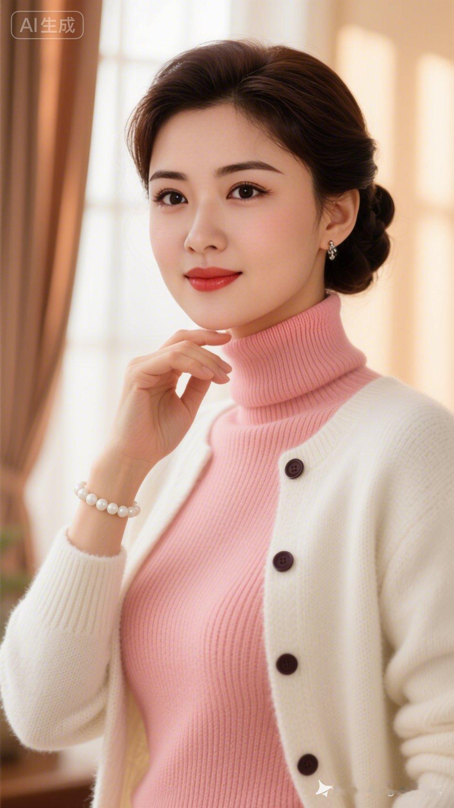 温柔甜美的粉色毛衣穿搭，尽显优雅气质！