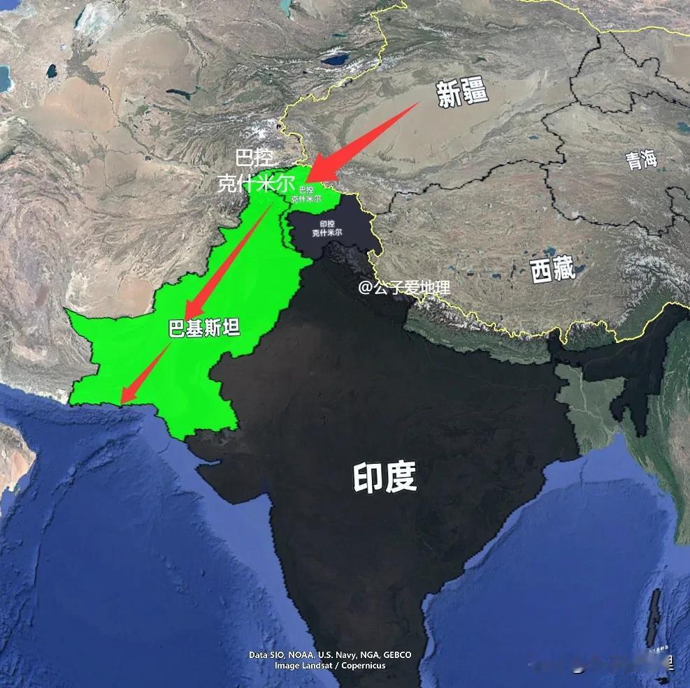 原来巴基斯坦与中国接壤，全靠巴控克什米尔，要是失去了巴控克什米尔地区，巴基斯坦