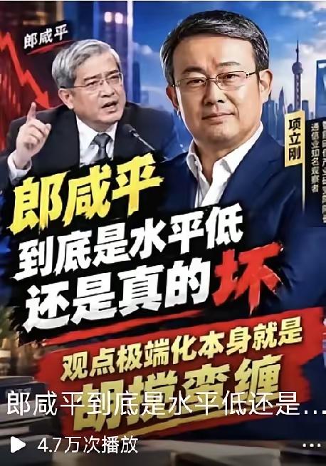 项立刚发文怒怼郎咸平，质疑他要么水平差要么坏到骨子里！​不过我看到郎咸平也加