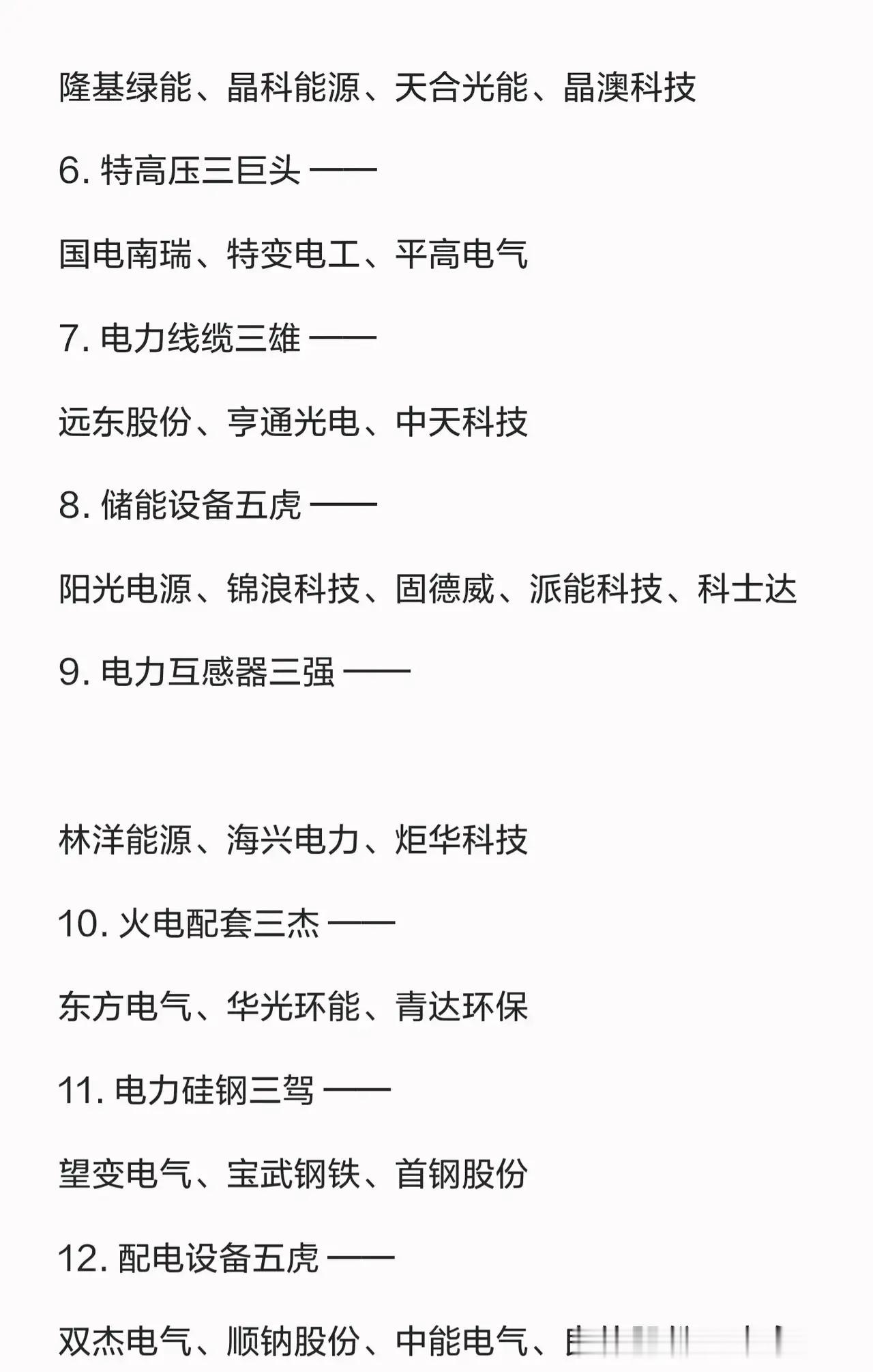 💥下周核心方向，盯紧电力板块就够了！超全细分赛道龙头汇总来啦，建议收藏研究👇