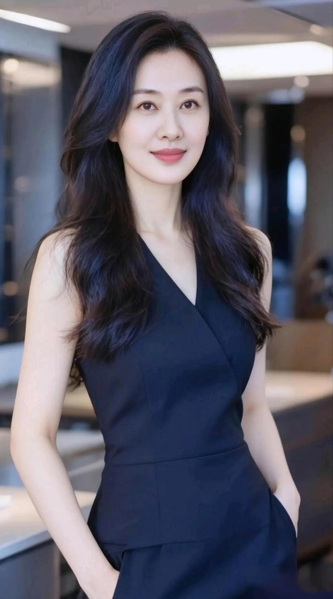 职场穿搭典范，自信笑容，魅力无限。气质职场穿搭