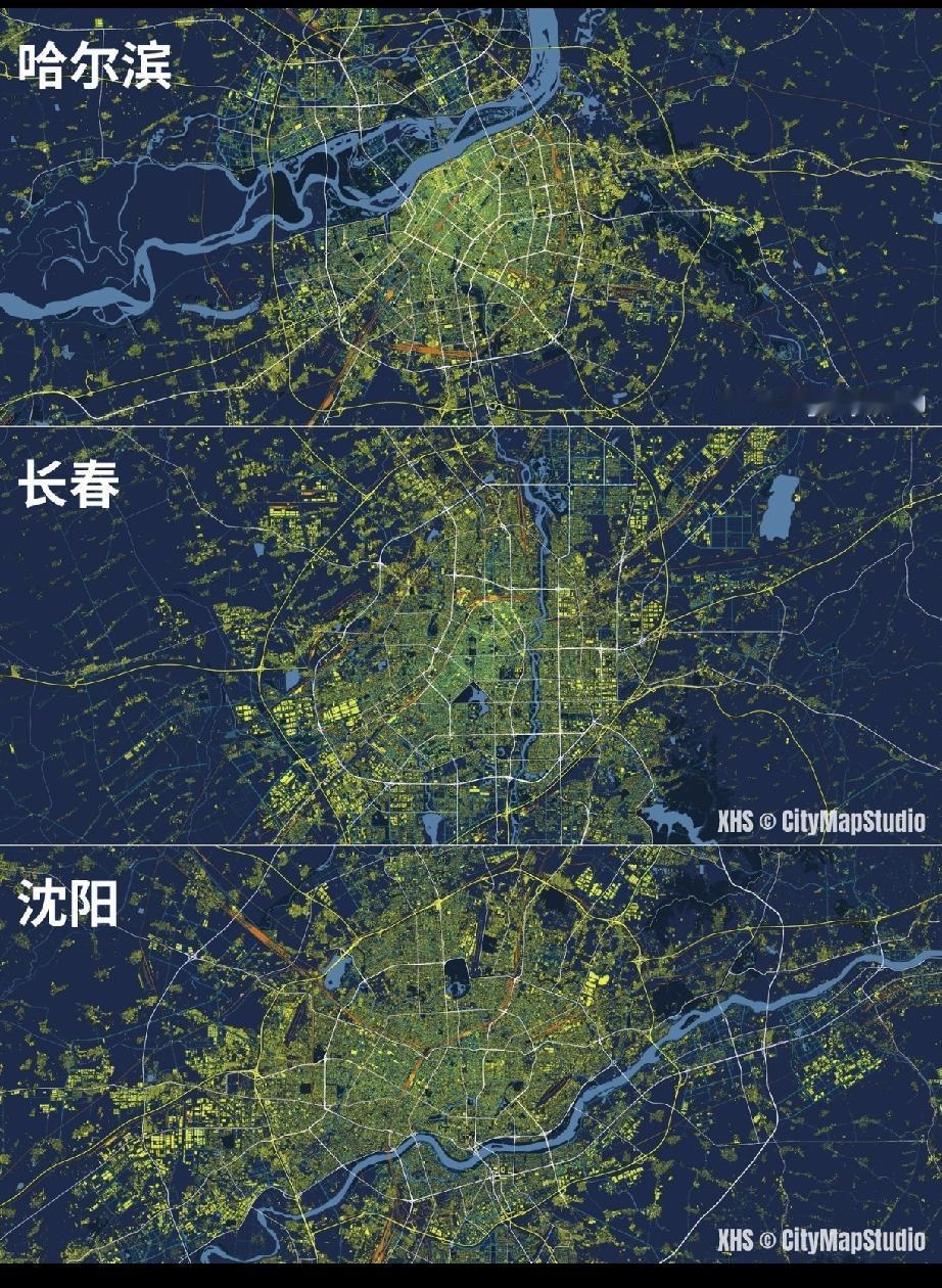 哈尔滨vs长春vs沈阳这地理位置有趣的一条河北边过，一条河中间过，一条河南