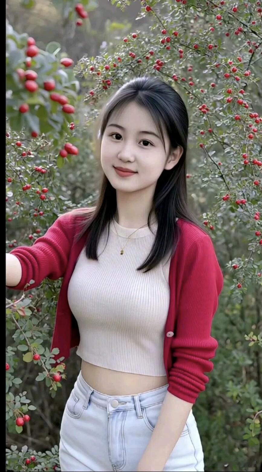 红果、暖阳、微笑的姑娘，确能留住美好记忆！