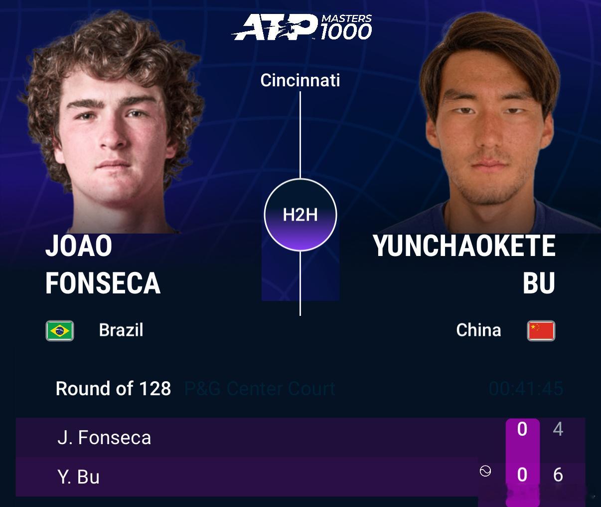 布云朝克特先下一城👊ATP1000辛辛那提大师赛首轮，布云朝克特6-4拿下