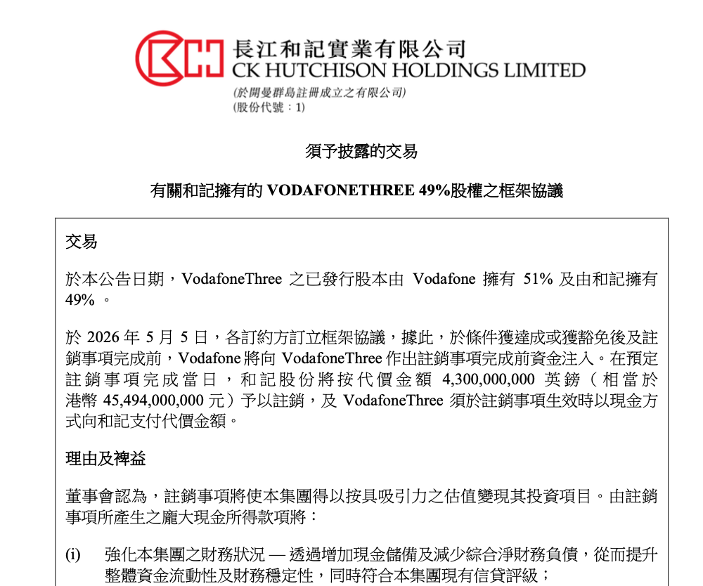 套现约455亿港元 李嘉诚又卖了