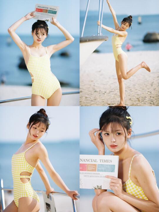 100天运动打卡｜夏日海边日系胶片拍照姿势