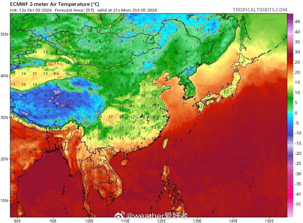 #冷空气#较强冷空气正在继续东移南下中，未来三天将影响中东部大部地区。对于南方地区而言，随着雨水逐渐