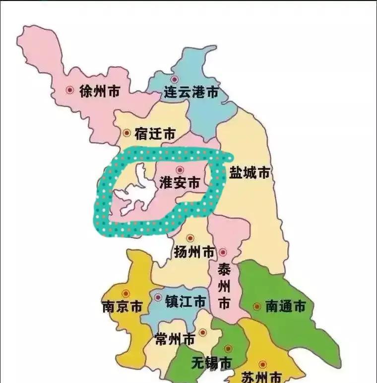突然发现宿迁和淮安之间有一个地形七扭八歪的地方，这是哪里的飞地吗？