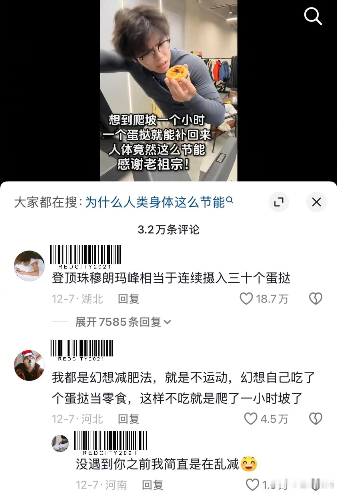 登顶珠穆朗玛峰相当于连续摄入三十个蛋挞