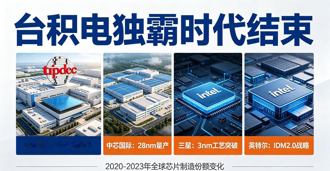 台积电“独霸时代”结束很长一段时间里，台积电就是全球芯片代工领域的绝对霸