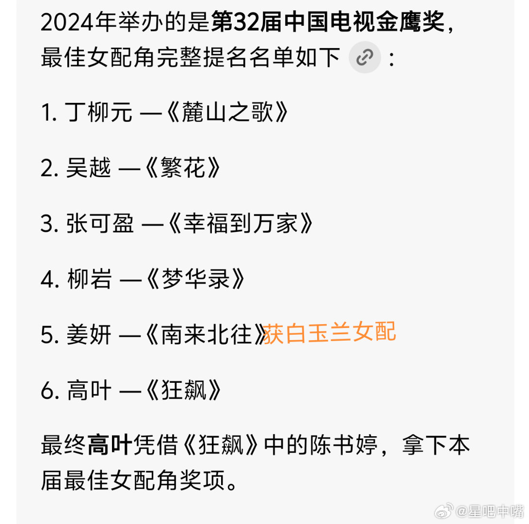 金鹰奖视后大年视后大年，女配同样是大年！最佳女配角提名名单预测：蒋欣：《小巷人家